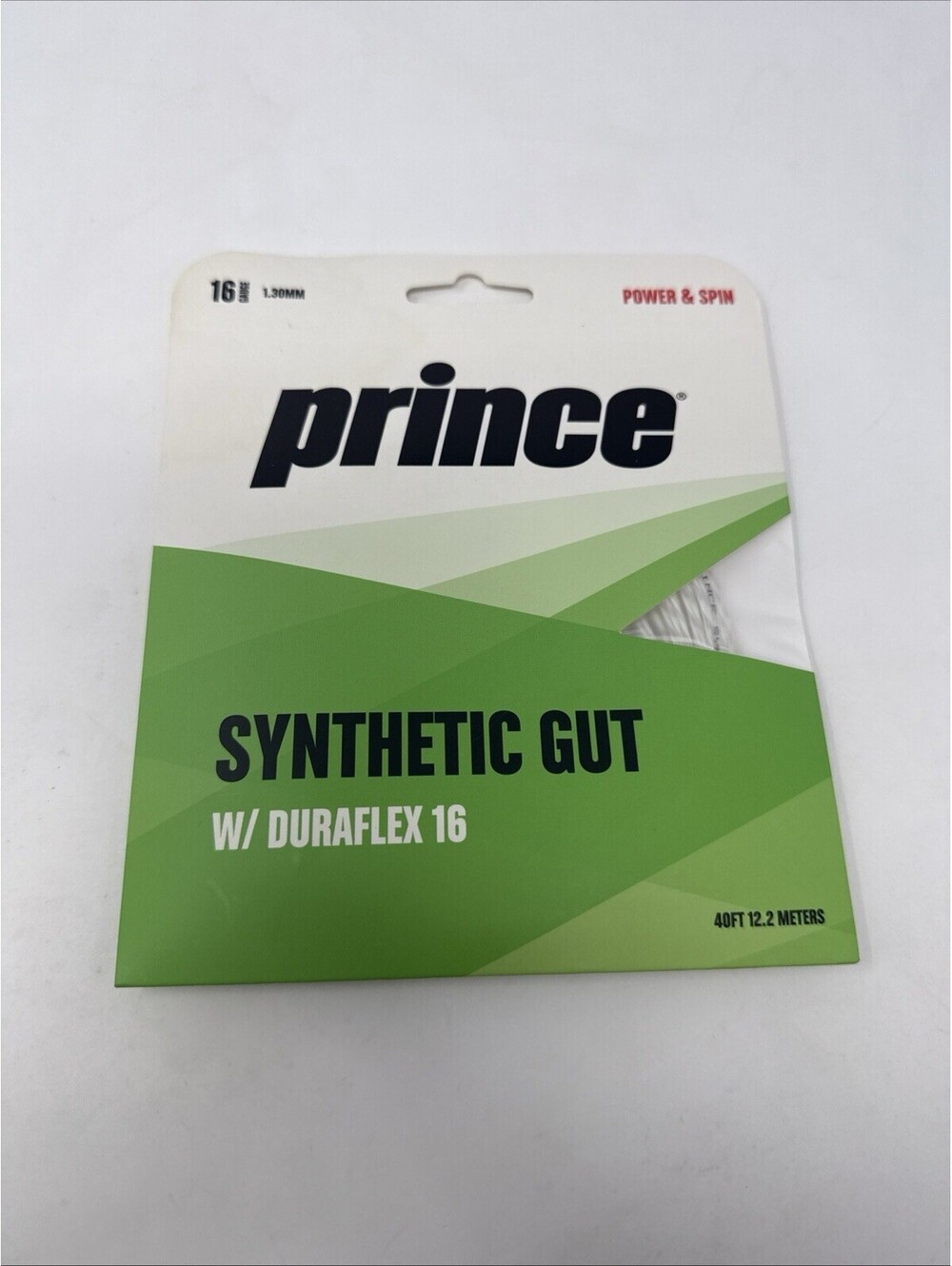 Prince 1.30 mm Synthetic Gut w/ Duraflex 16 White